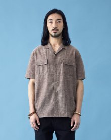 ROPETYPE STRIPE SHIRT LIGHT BROWN