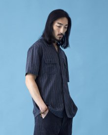 ROPETYPE STRIPE SHIRT NAVY