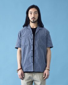 SEERSUCKER STRIPE SHIRT BLUE