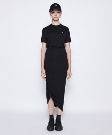 Unbalance Diagonal Line Skirt (BK)