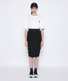Washing Pleats Midi Skirt (BK)