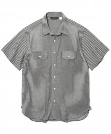 19ss stripe pocket short shirts black