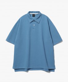 Width Grain Polo Shirts [Pastel Blue]