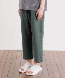 9/L Wide Cut Linen Pants [Teal Green]