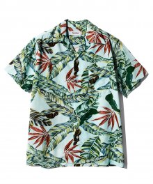 SP 플라워 하와이안 셔츠-민트