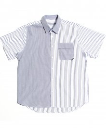 USF Asymmetry Stripe Half Shirts Navy