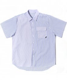 USF Asymmetry Stripe Half Shirts Blue