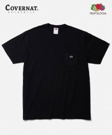 [COVERNAT  X FTL] 1PACK 210g POCKET TEE BLACK