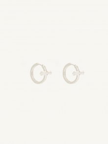 Crossed Ring Earrings [Silver]