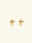월간(WOLGAN) Crossed Ring Earrings [Gold]