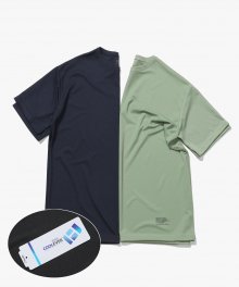 2Pack Coolever Regular Fit T-Shirts [Navy/Mint]