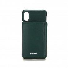 LEATHER iPHONE X/XS TRIPLE POCKET CASE - MOSS GREEN