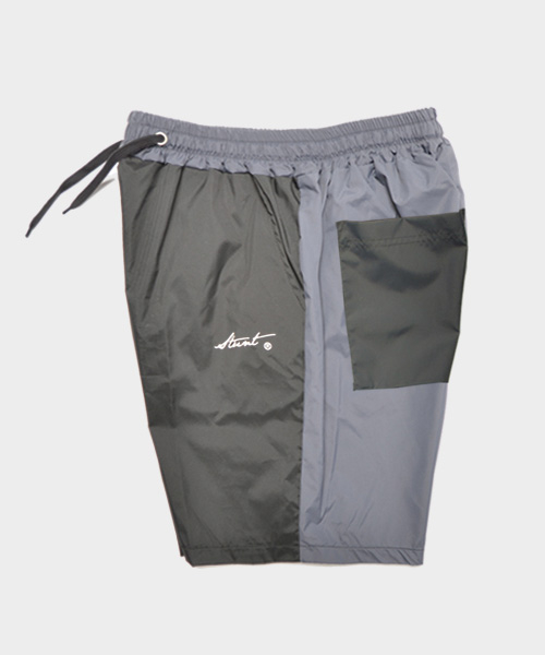 스턴트(stunt) 테크 배색 반바지 다크그레이