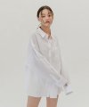Overfit linen basic shirt_white