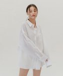 레이디 볼륨(LADY VOLUME) Overfit linen basic shirt_white