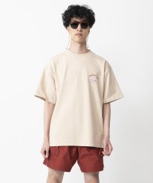 OVER FIT GRAPHIC T SHIRTS(BEIGE)