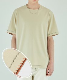 Double Stitched T-Shirt - Cream