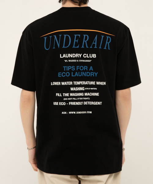 언더에어(underair) ECO LAUNDRY HALF SLEEVE - BLACK