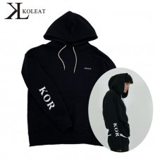 F/W 남성 오버핏 KOR 포인트 콜릿 후드 (ALL BLACK)