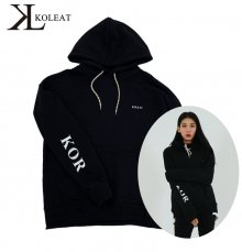 F/W 여성 오버핏 KOR 포인트 콜릿 후드 (ALL BLACK)