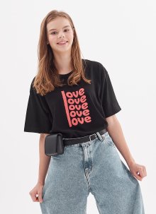 [남녀공용]lovelove 반팔 티셔츠 블랙
