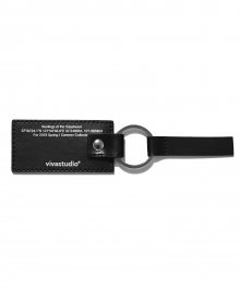 LETTERING LEATHER KEYRING IS [BLACK]