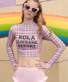 (SW-19383) CHECK CROP RASHGUARD PINK