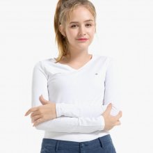 [여성] 면혼방 솔리드 브이넥 티셔츠 TUMT1KOE02N0 N00