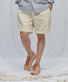 TWO TUCK WIDE SHORTS _ OATMEAL