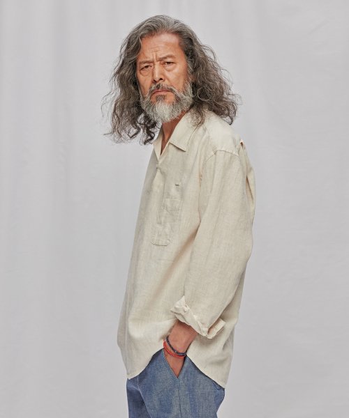 MUSINSA | FRIZMWORKS LINEN PULLOVER SHIRT _ OATMEAL