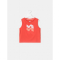 레드 여성 로고 포인트 크롭트 슬리브리스 티셔츠 (BO9542E036)