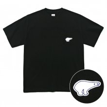 POLAR BEAR FELT POCKET TEE BLACK