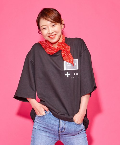 아시하(asiha) M [S/S] Retro 8bit gamepack T-Shirts Black