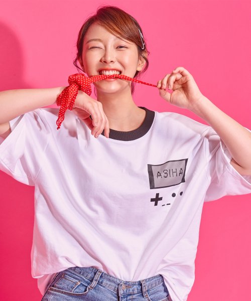 아시하(asiha) M [S/S] Retro 8bit gamepack T-shirts White
