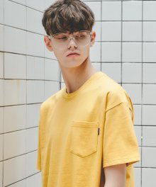 Washed Pocket S/S T-Shirts(Yellow)1