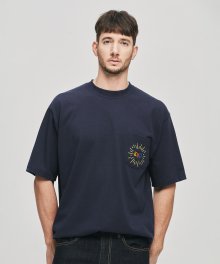 KND 포켓 자수 티셔츠 NAVY