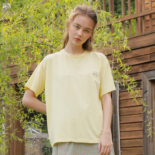 와드로브(wardrobe) SMALL LOGO T-SHIRT_YELLOW