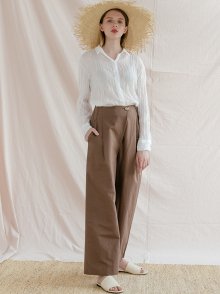 UNBALANCE LINEN PANTS_BROWN