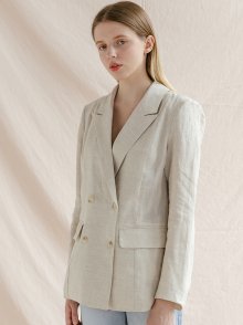 FRENCH LINEN DOUBLE JACKET_NATURAL BEIGE