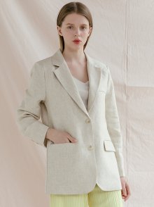 MODERN LINEN JACKET_NATURAL BEIGE