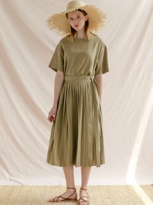 PLEATS LAP ONE-PIECE_KHAKI