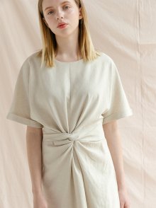 LINEN TWIST ONE-PIECE_NATURAL BEIGE