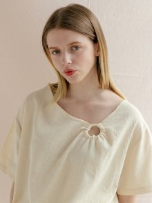 COIN RING BLOUSE_BEIGE