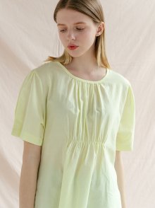 TWO LINE SHIRRING BLOUSE_YELLOW