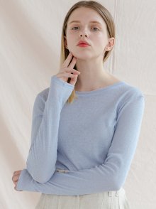 LINEN BASIC T-SHIRT_SKY BLUE