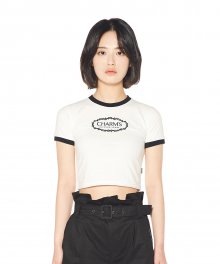 CHARMS ROSE CIRCLE LOGO CROP T