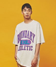 ATHLETIC 오버핏 반팔 티셔츠 오트밀