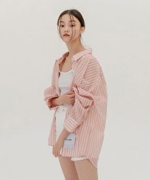 Linen stripe shirt 2_pink