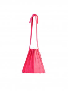 Lucky Pleats Knit M Half & Half Magenta/Neon Pink