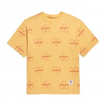 노맨틱 하트 패턴 1/2 티셔츠 옐로우